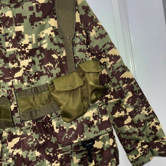 Disguise Kids Soldier Army Camo Halloween Costume Outfit Top Pants Set Sz S(4-6) - Picture 4 of 12